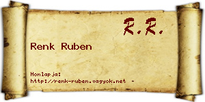 Renk Ruben névjegykártya